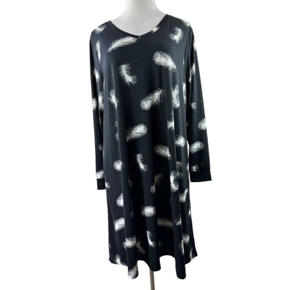 Lularoe Emily Dress Long Sleeve Swing Stretch Pockets V-Neck Plus Size 3XL - Picture 1 of 3